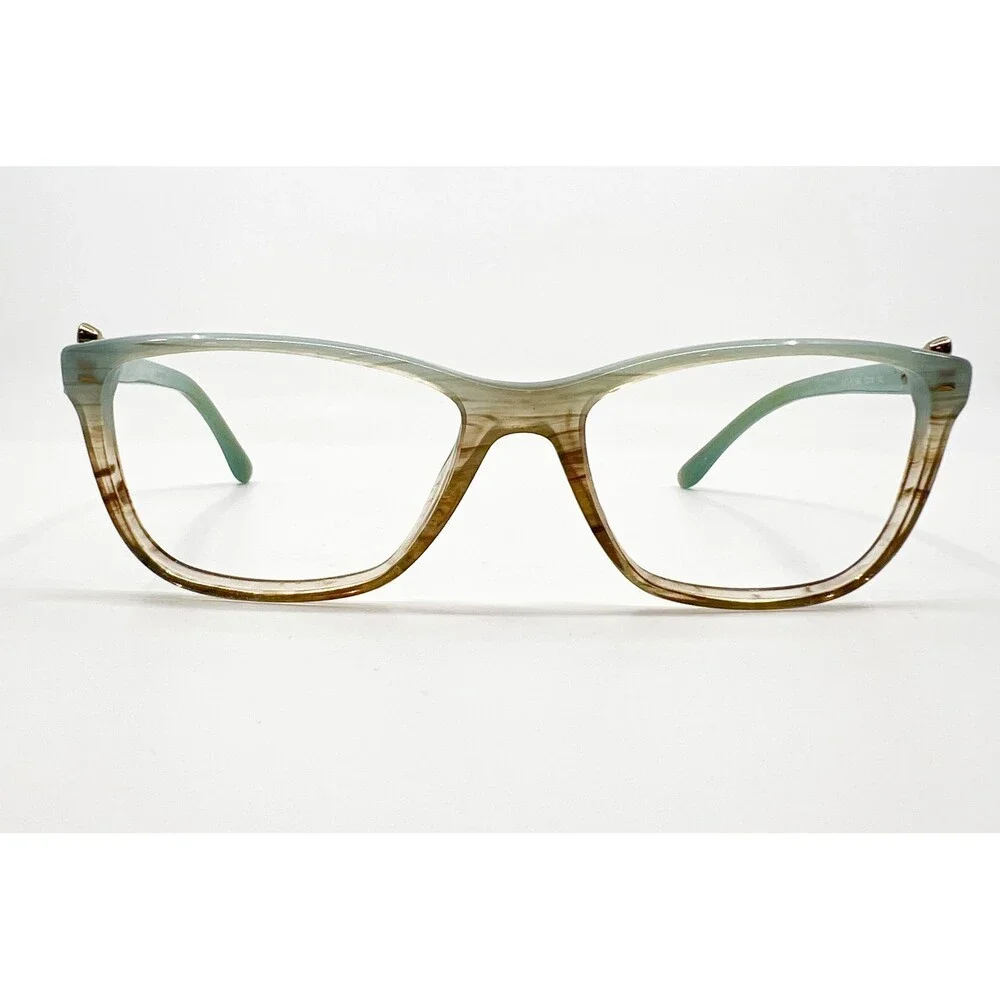 Bvlgari Eyeglasses Womens Blue Brown Flower Detail 4073-B 5266 52-16-140